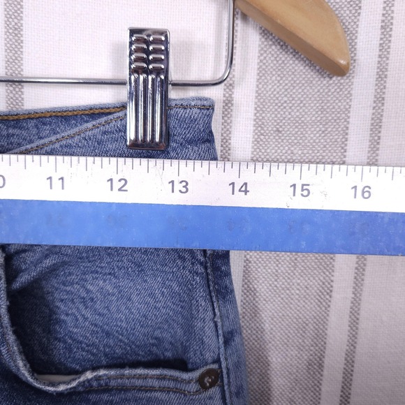 AGOLDE Riley Jeans Womens 26 Blue High Rise Crop Straight Distressed Button Fly - Picture 9 of 12